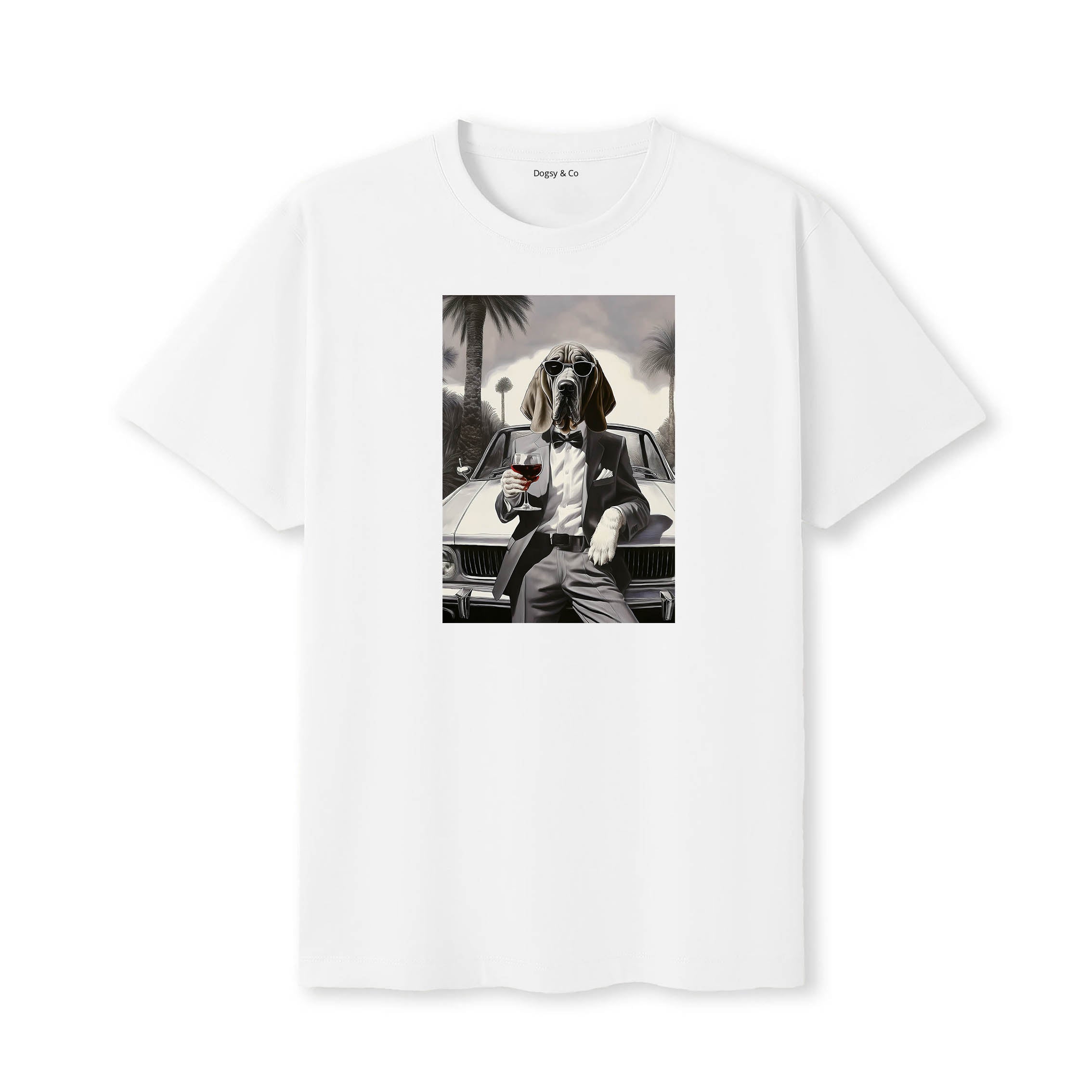Bloodhound distinguished gentleman dog t-shirt - white