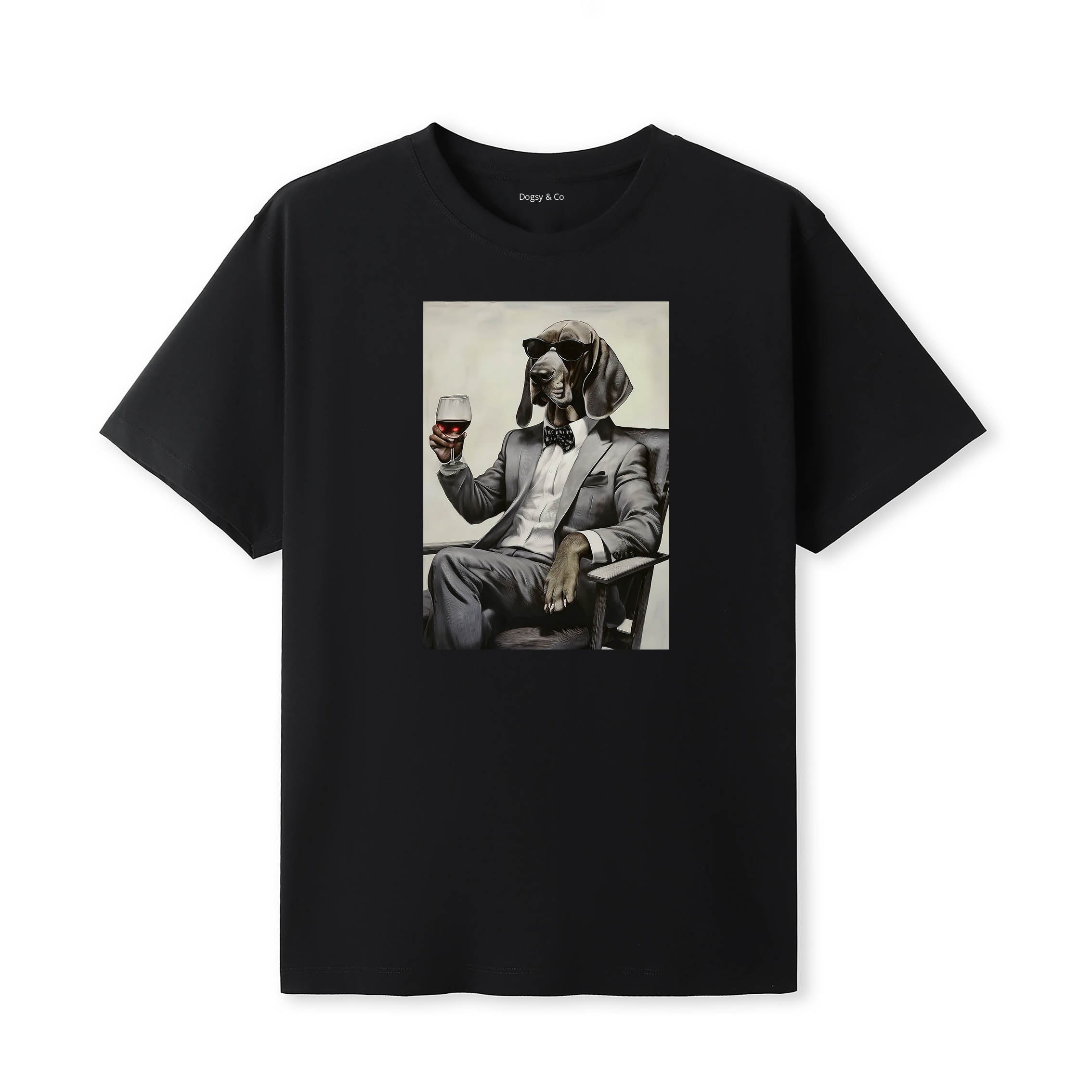 Bloodhound distinguished gentleman dog t-shirt - black
