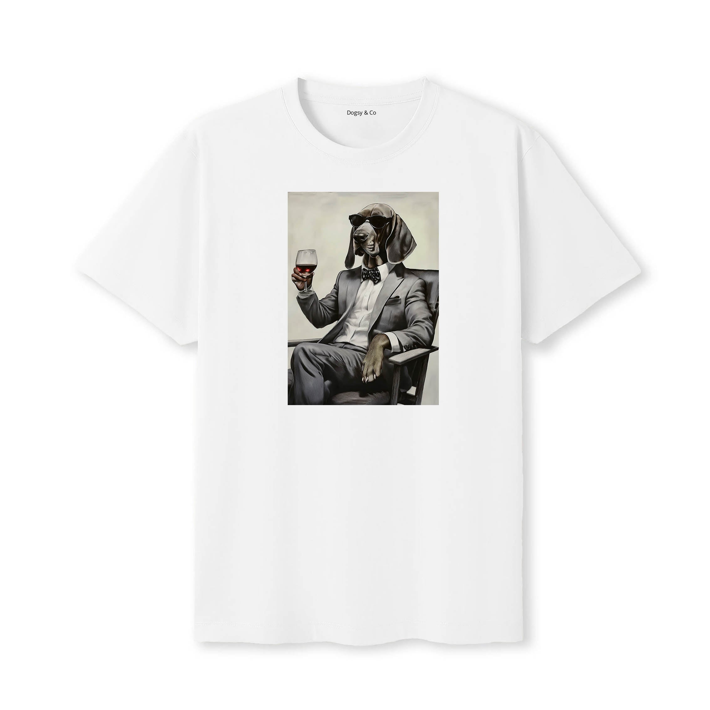 Bloodhound distinguished gentleman dog t-shirt - white