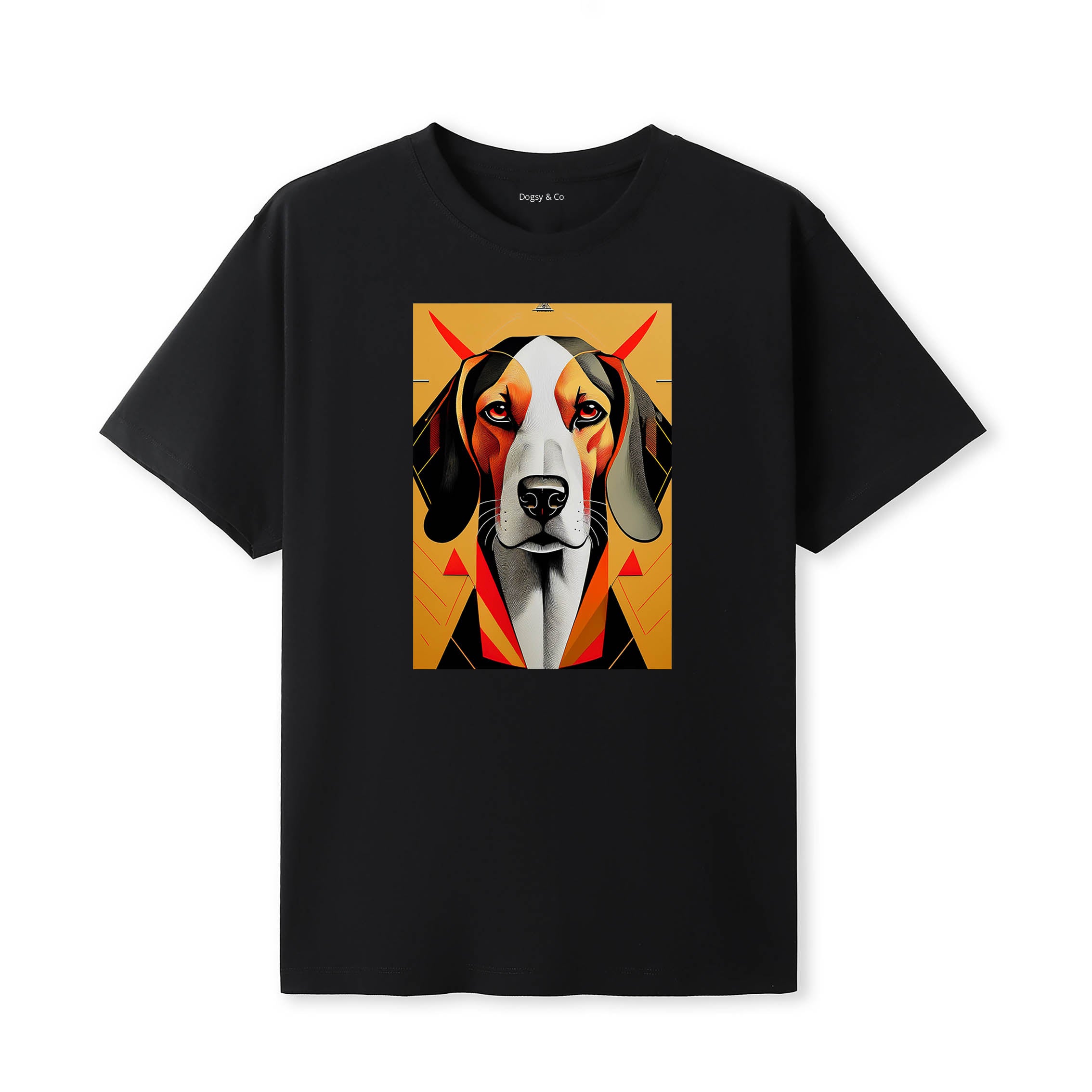 Bloodhound Retro Geo Orange Dog T-Shirt | Dogsy & Co