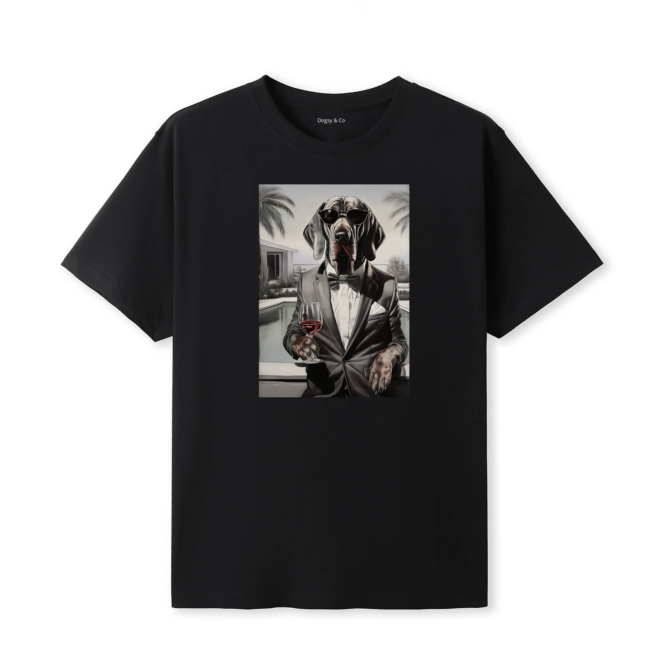 Bloodhound distinguished gentleman dog t-shirt - black