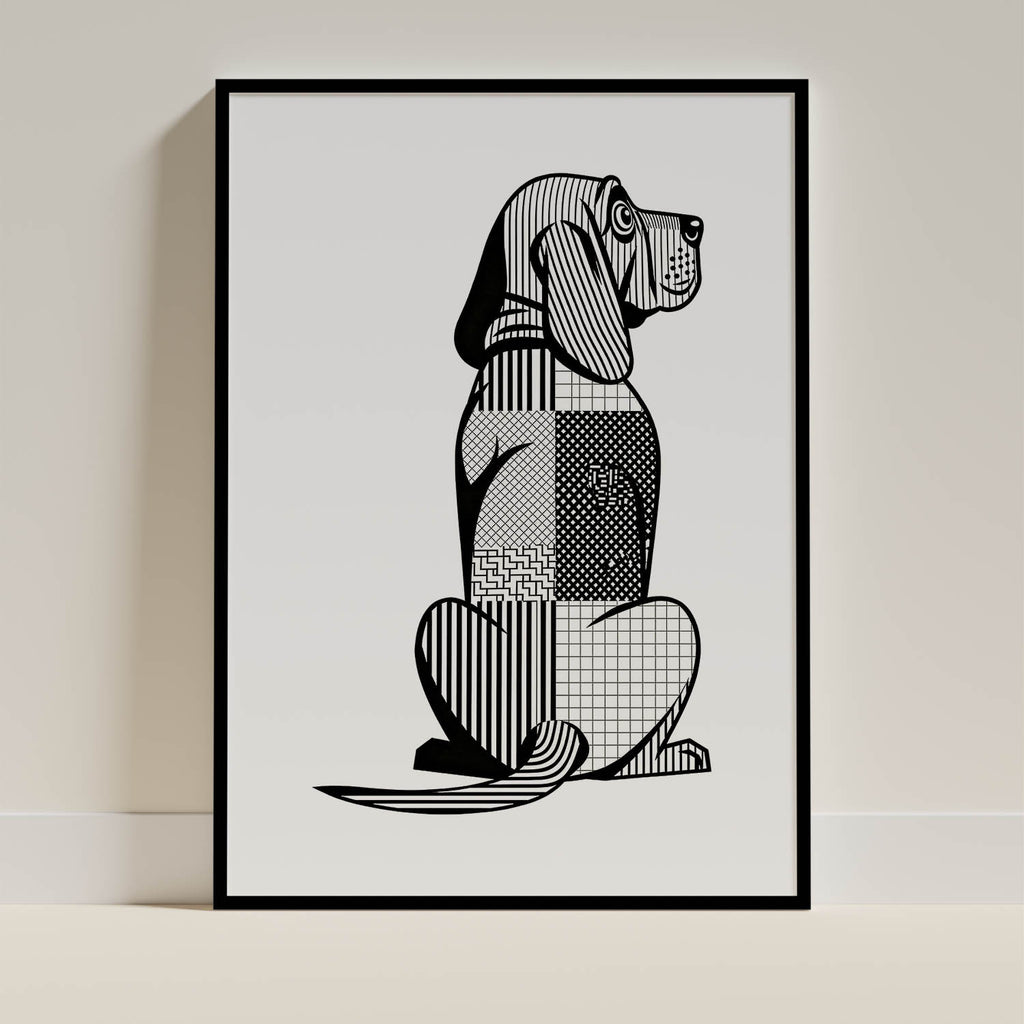 Bloodhound Geometric Line Art mockup