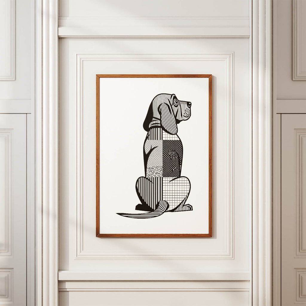 Bloodhound Geometric Line Art mockup
