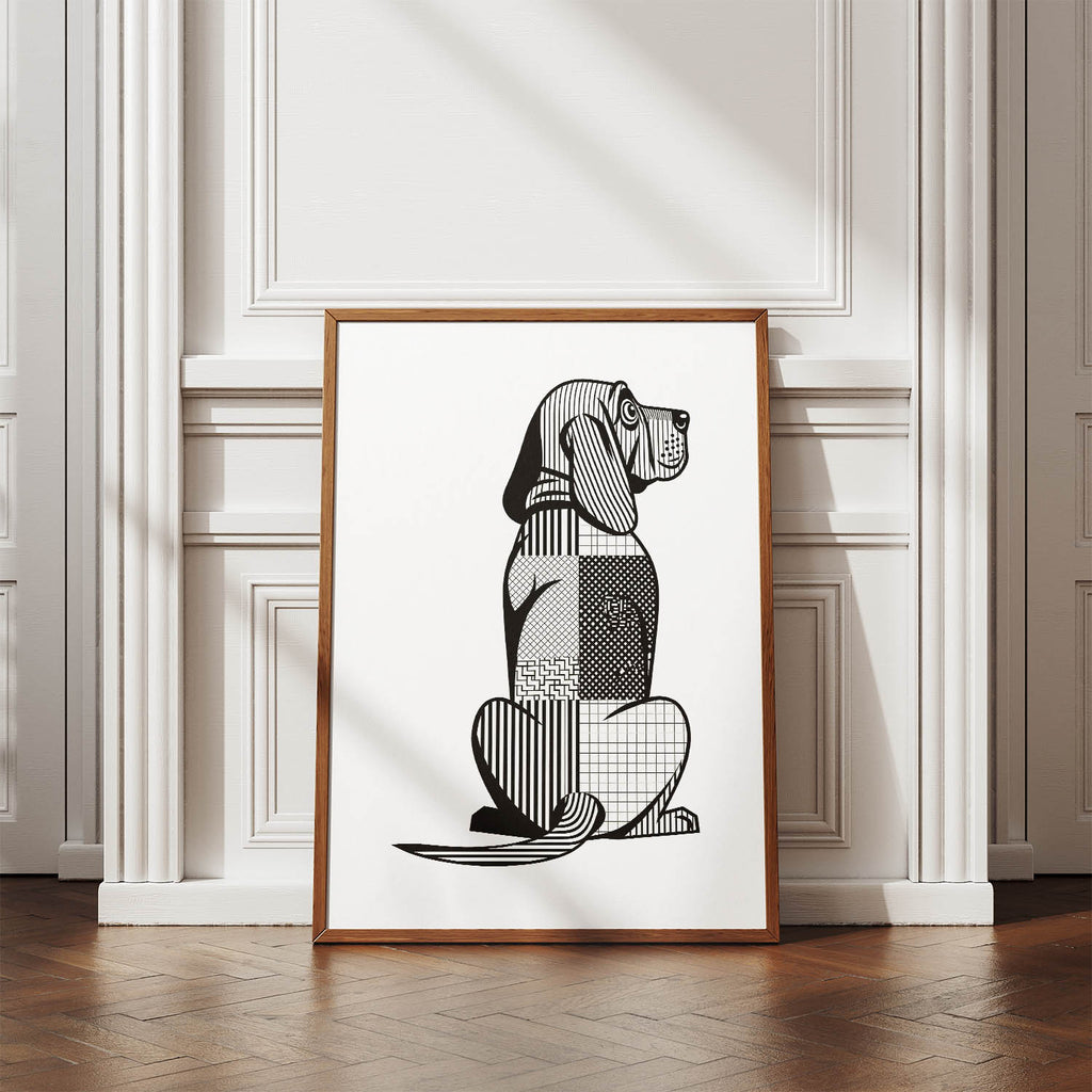 Bloodhound Geometric Line Art mockup