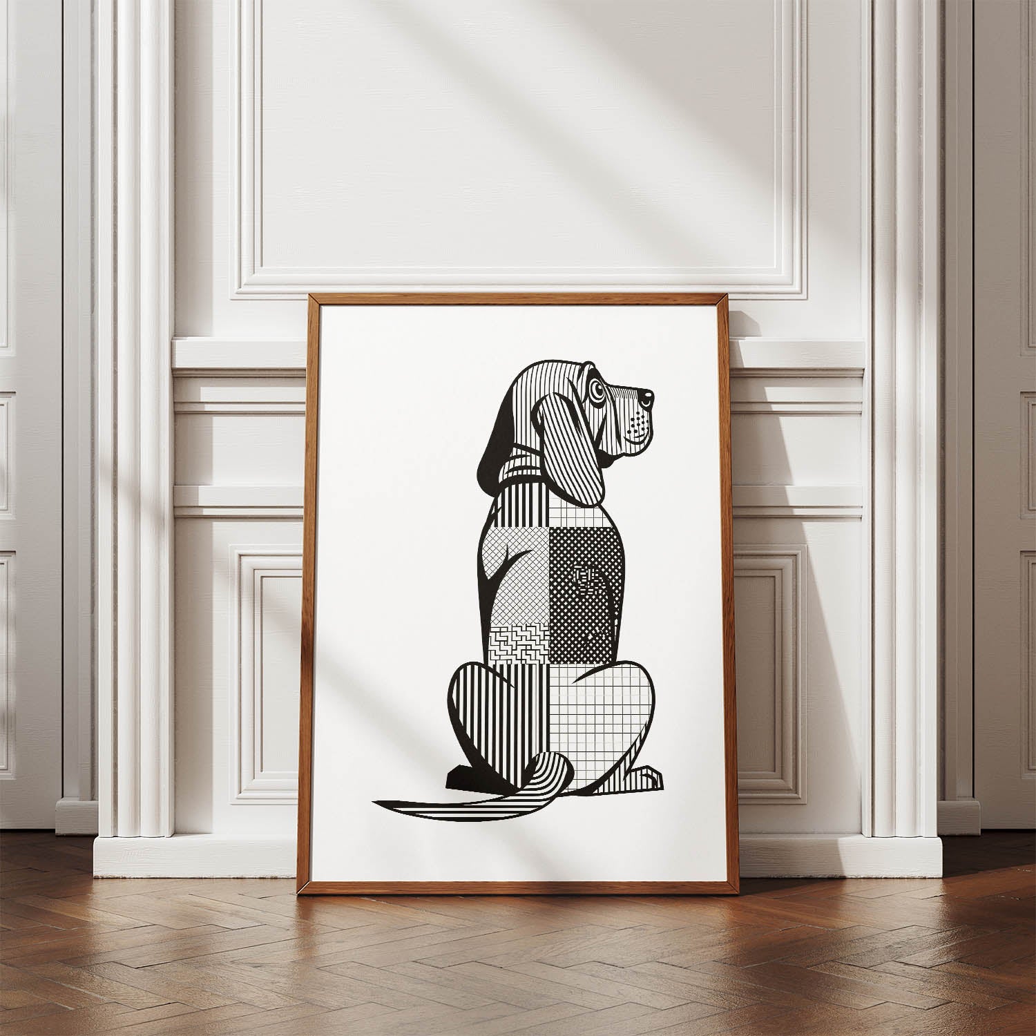 Bloodhound Geometric Line Art mockup