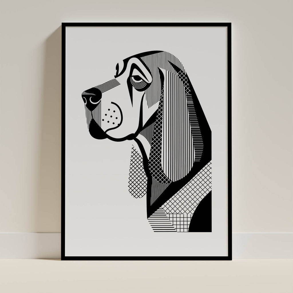 Bloodhound Geometric Line Art mockup