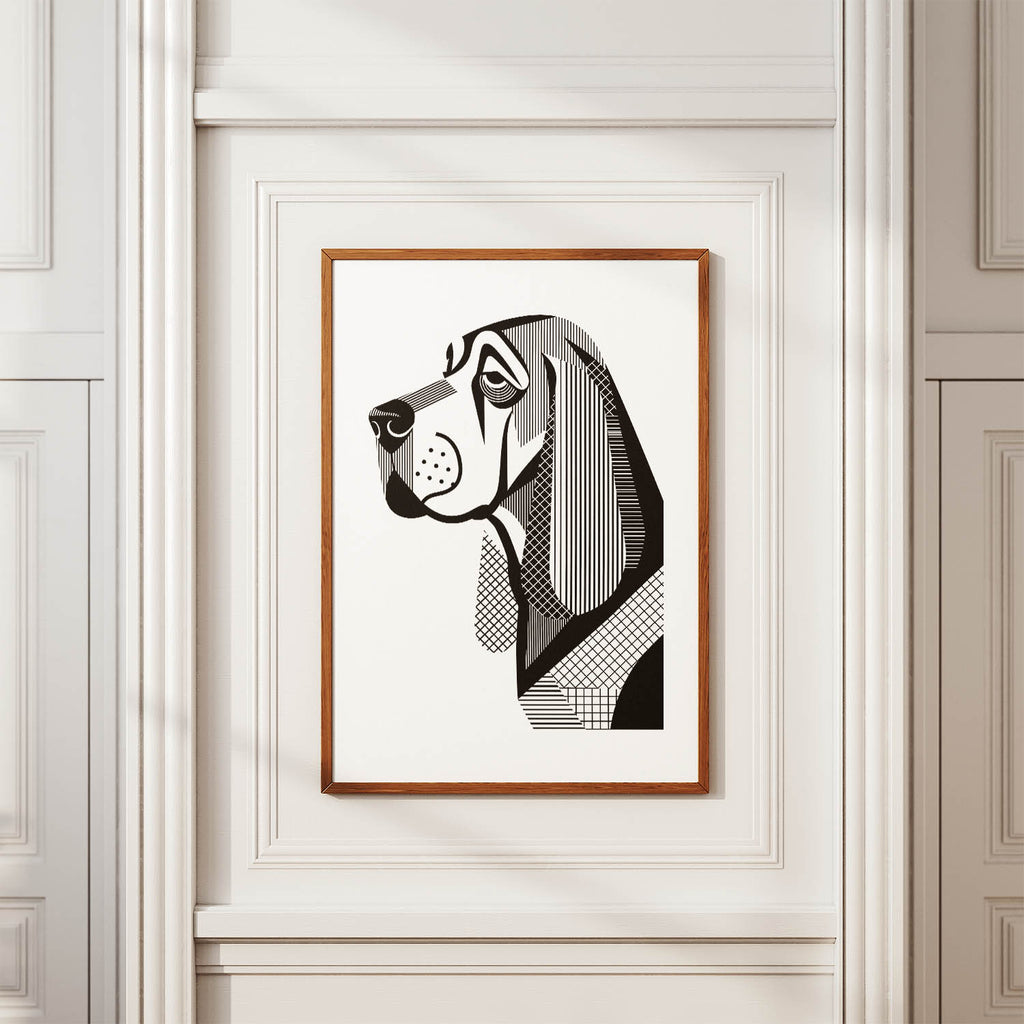 Bloodhound Geometric Line Art mockup