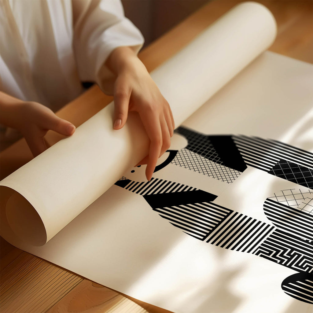 Boerboel Geometric Line Art Print - Framed Mockup