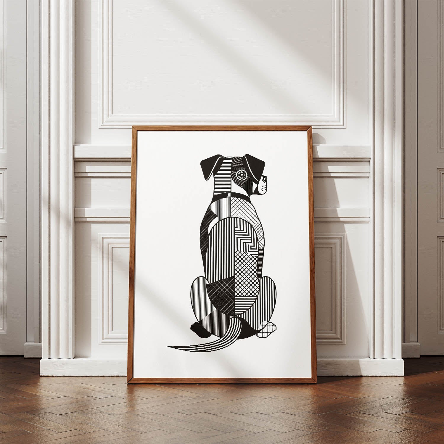 Boerboel Geometric Line Art mockup