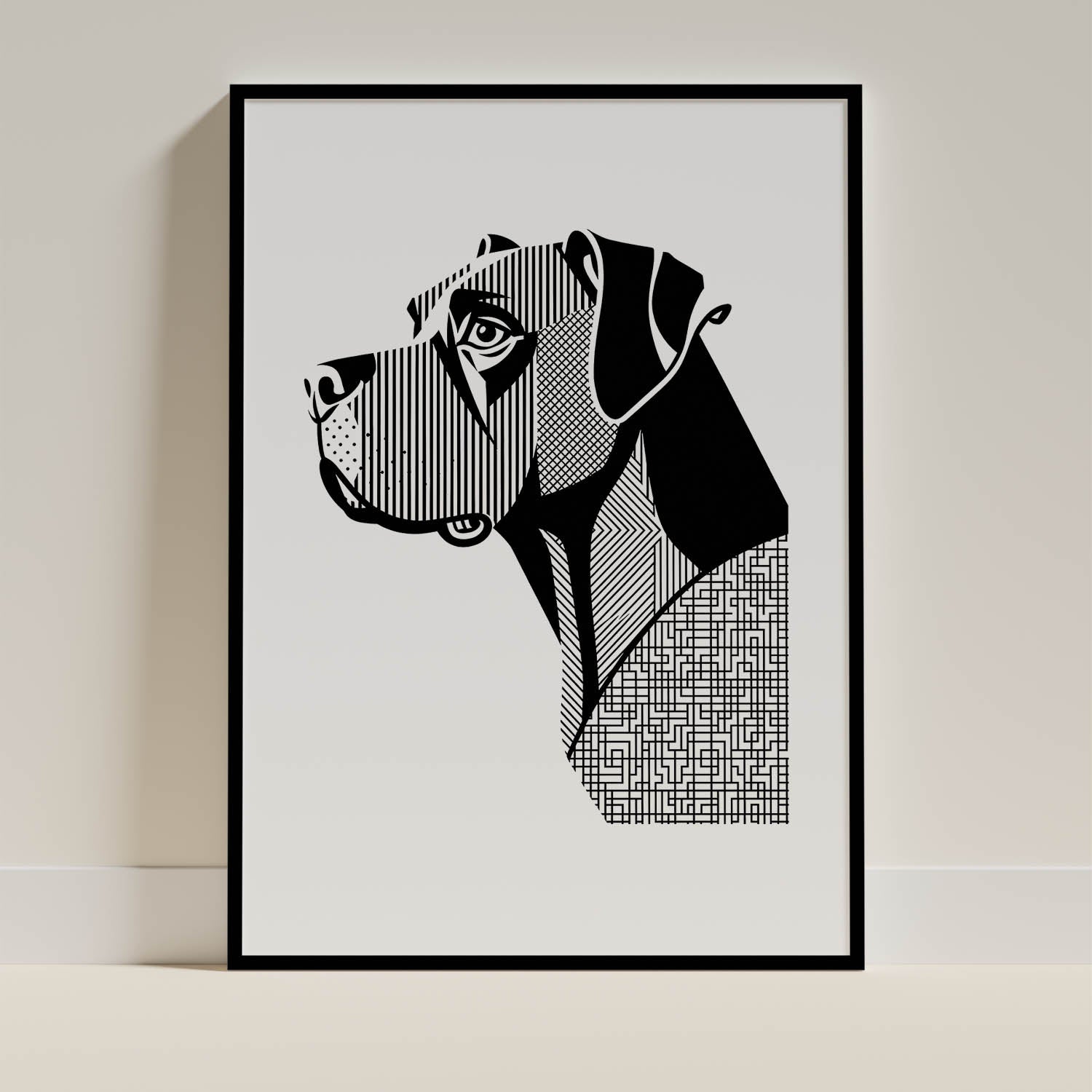 Boerboel Geometric Line Art mockup