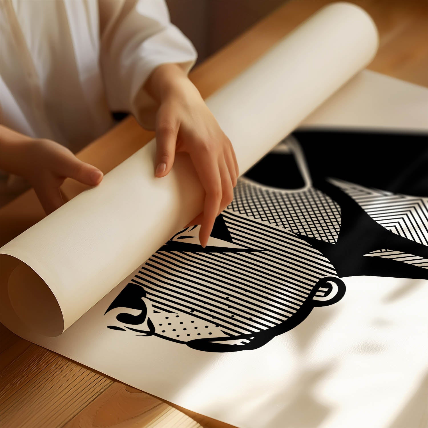 Boerboel Geometric Line Art mockup