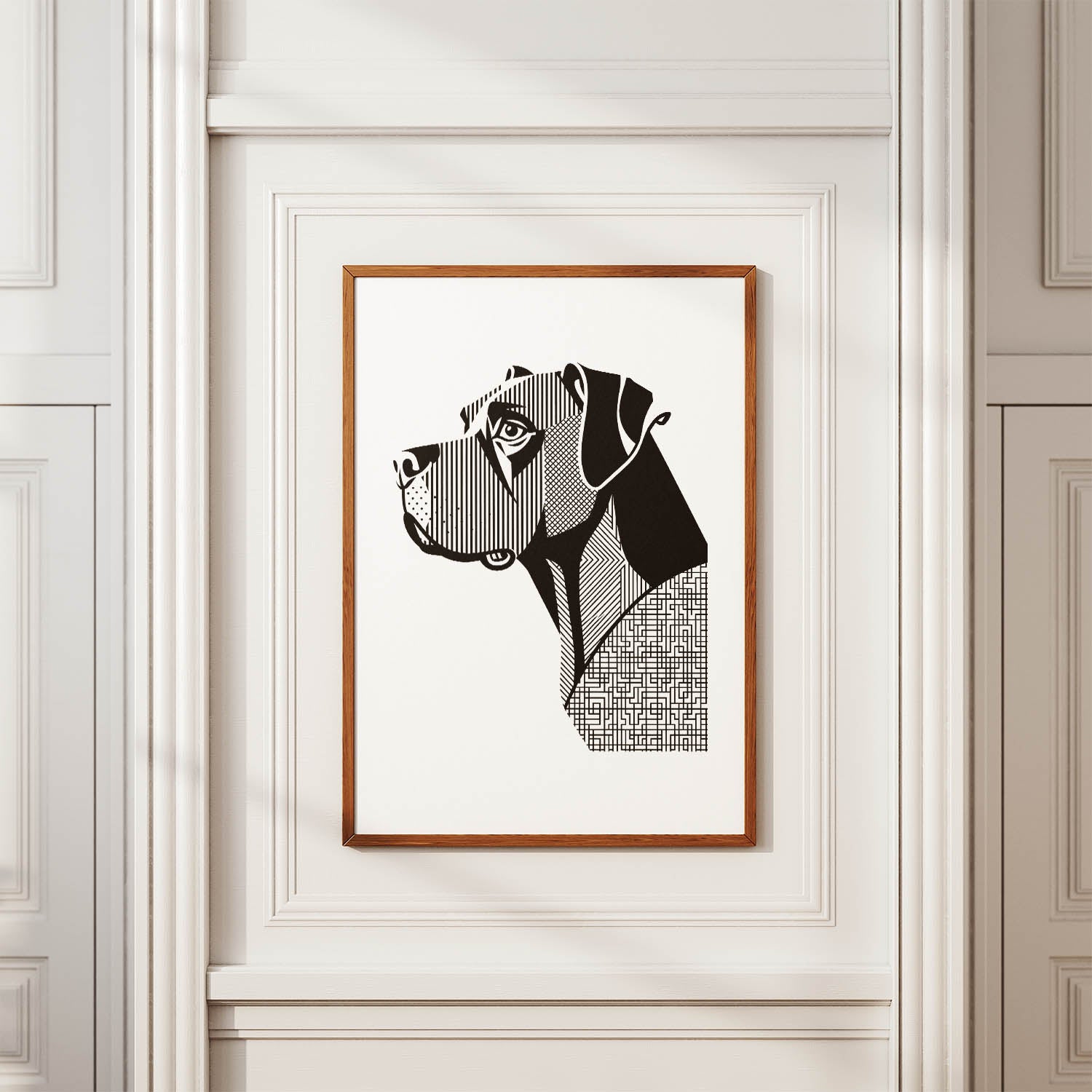 Boerboel Geometric Line Art mockup