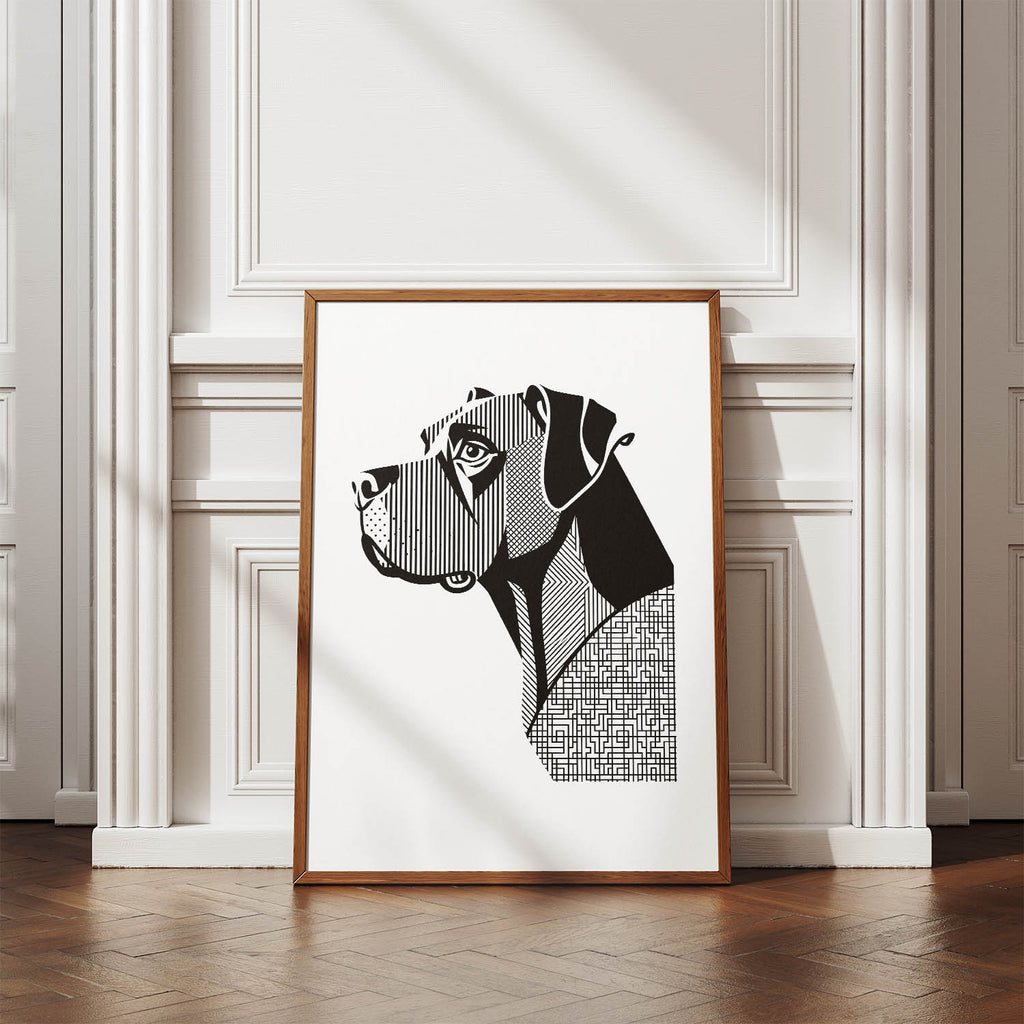 Boerboel Geometric Line Art mockup