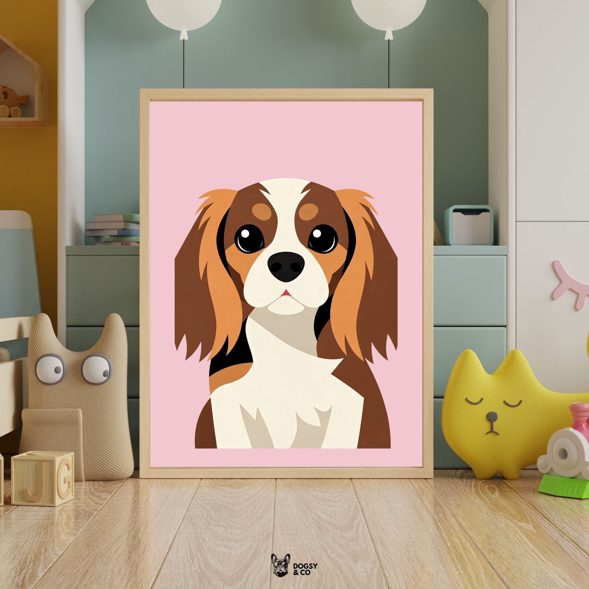 Dog Art Prints — Colourful Kids Nursery Collection — 134 Breeds, 6 Print Sizes | Digital Download