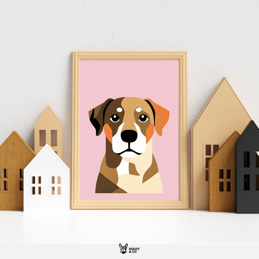 Labrador Retriever Bold Block Art - White