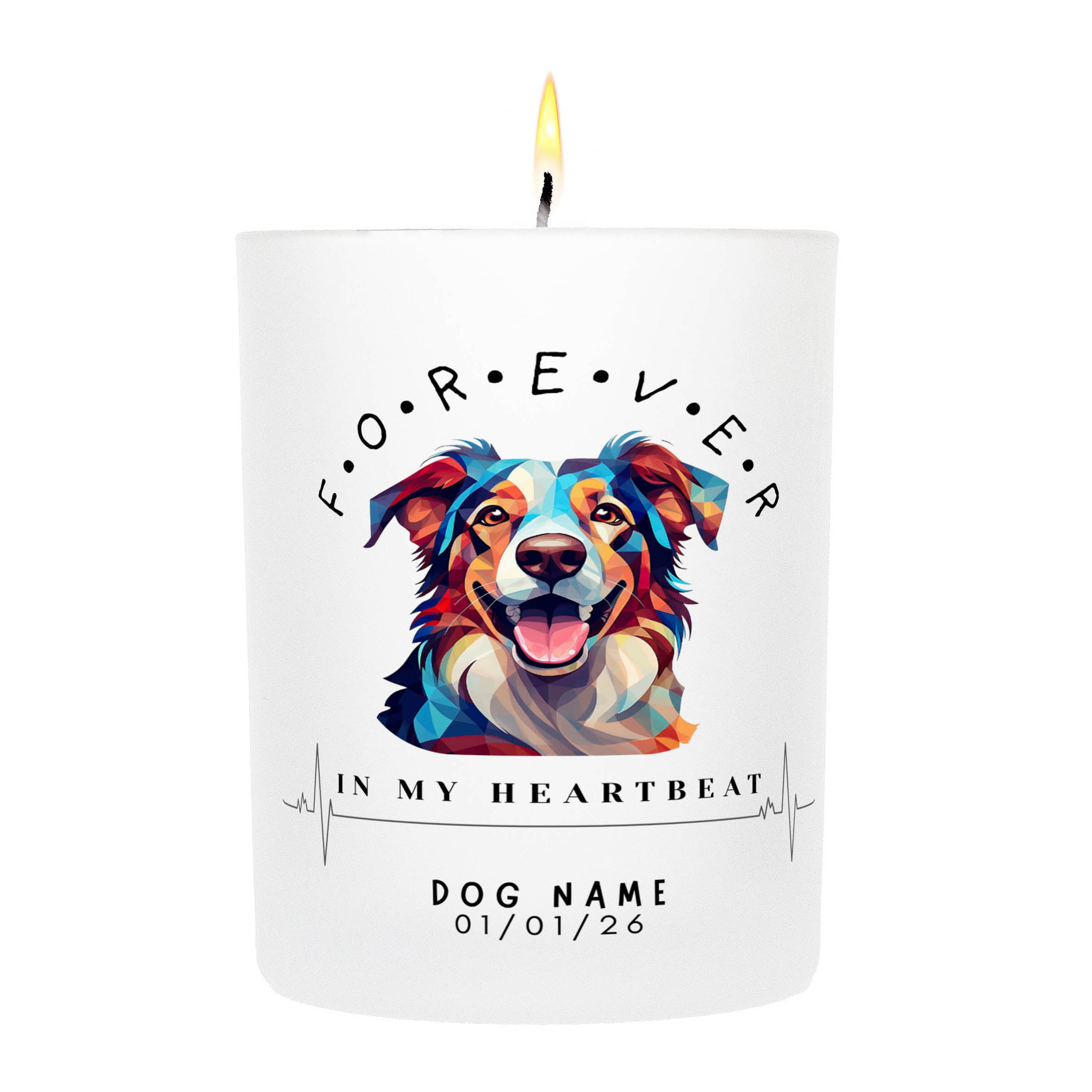 Border Collie – Forever in My Heartbeat Custom Candle