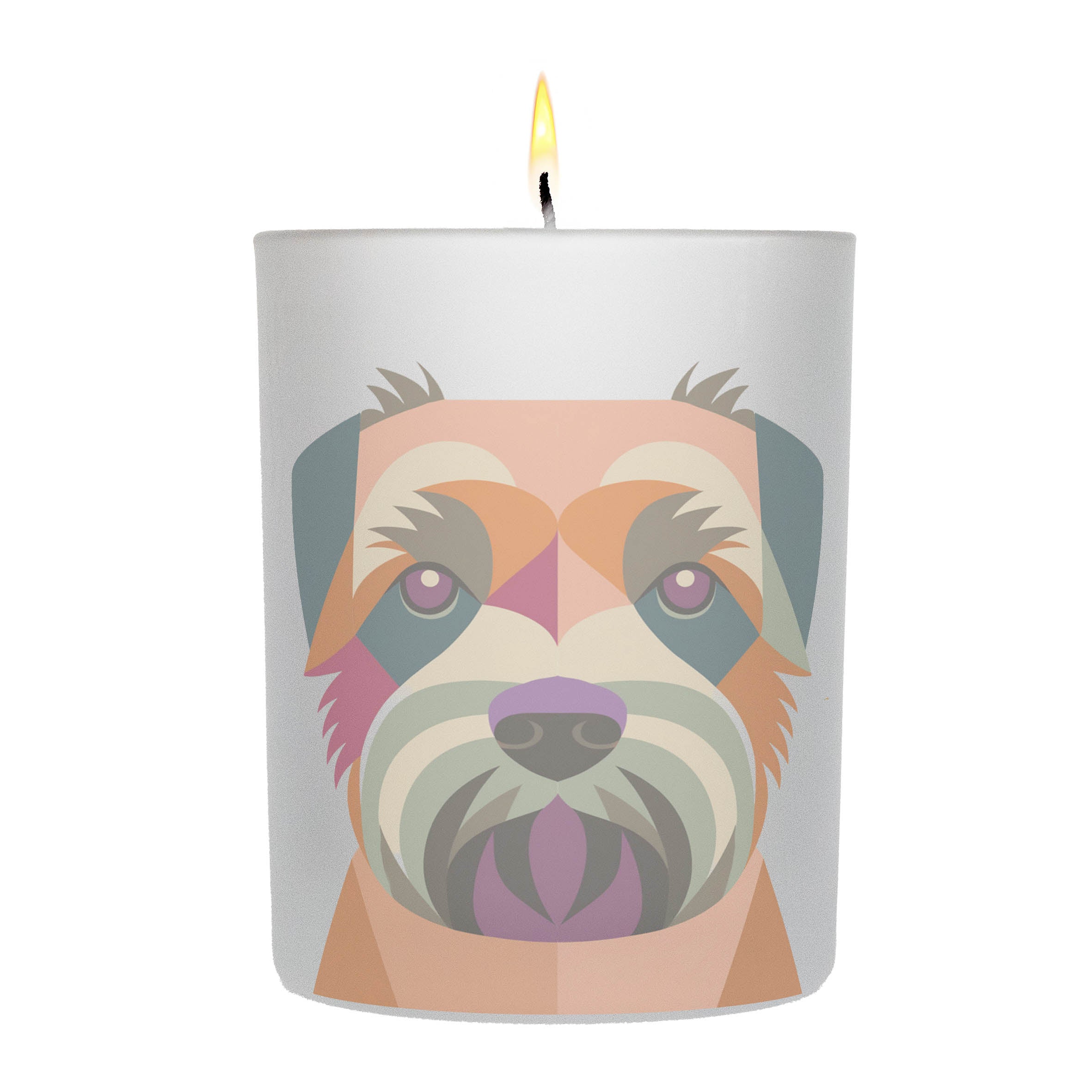Border Terrier Graphic Retro Chic Frosted Candle | Dogsy & Co