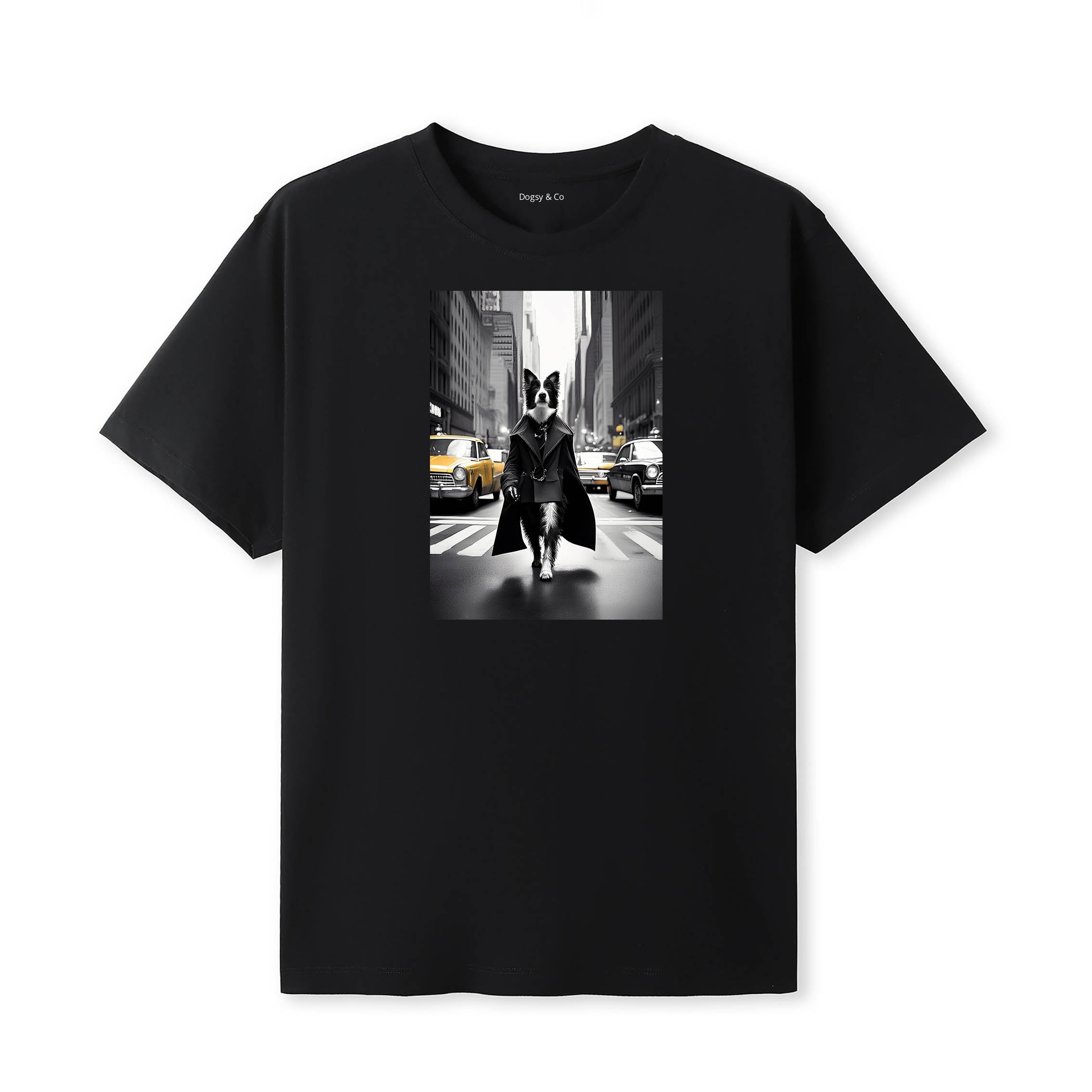 Border Collie Dogsy Dean T-Shirt Black