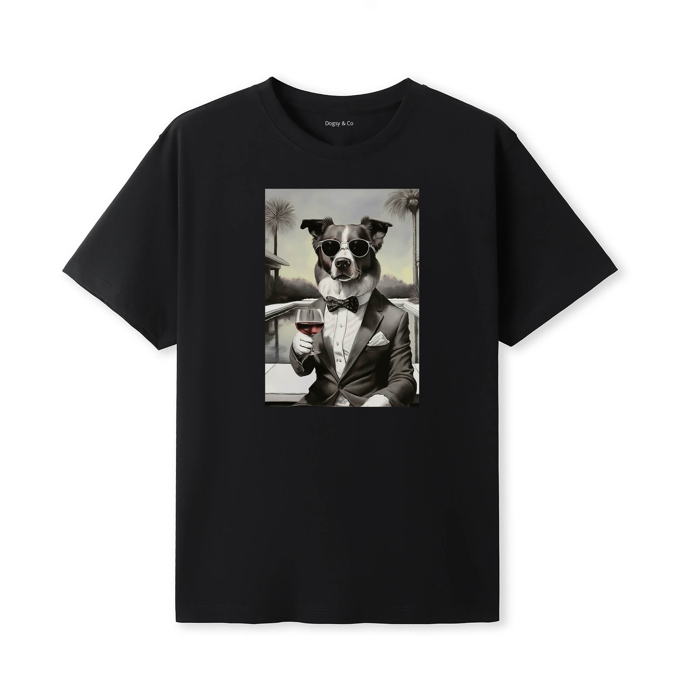 Border Collie distinguished gentleman dog t-shirt - black