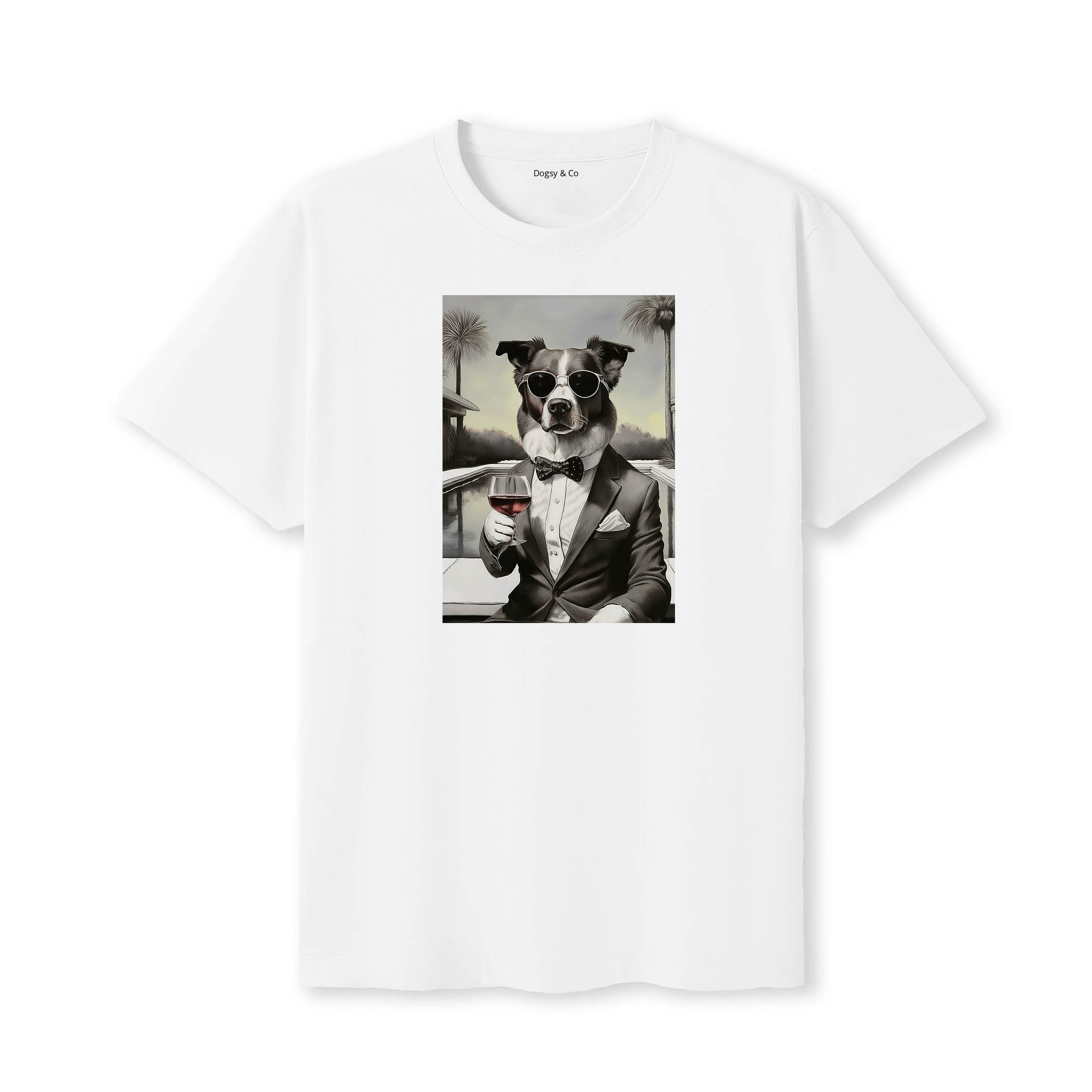 Border Collie distinguished gentleman dog t-shirt - white