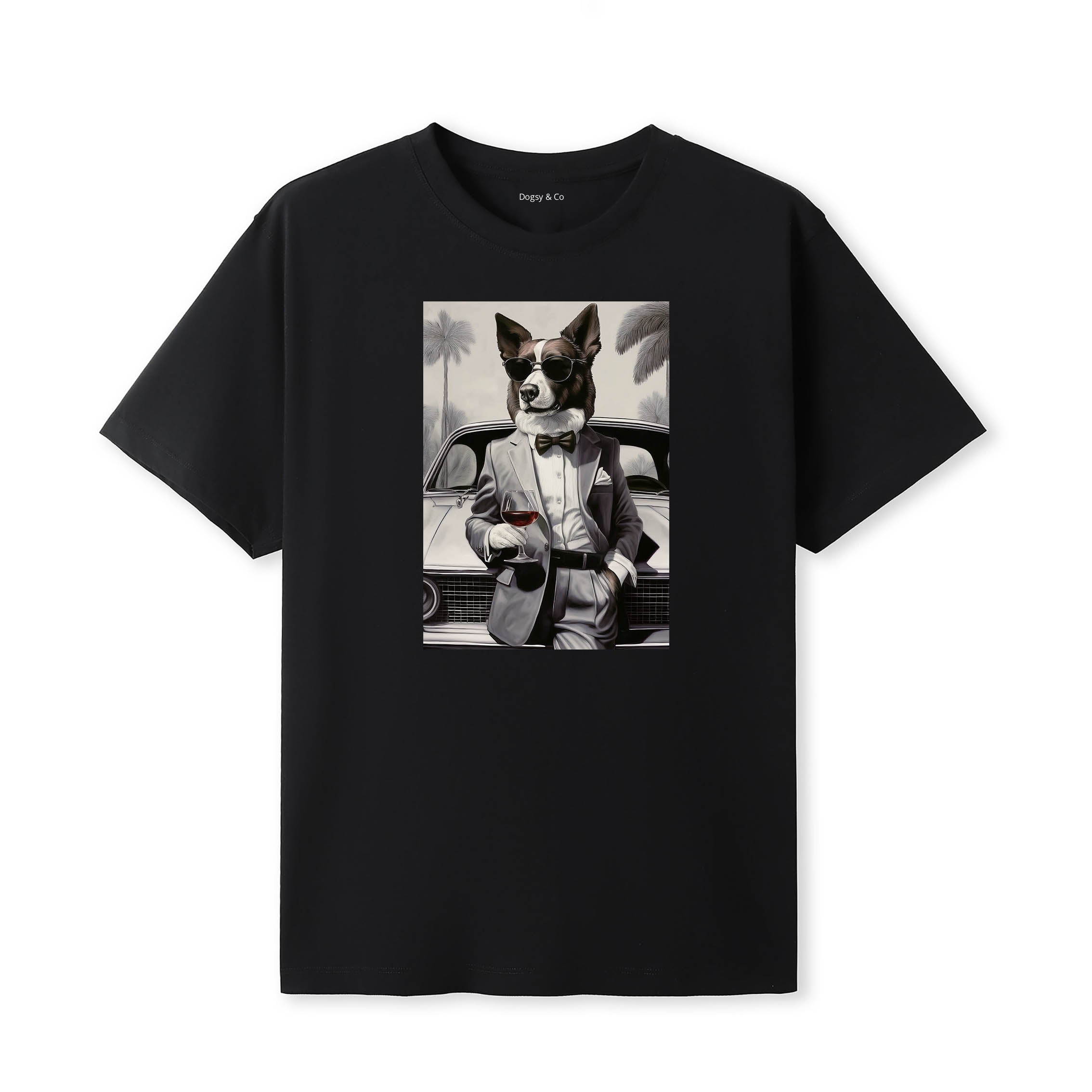 Border Collie distinguished gentleman dog t-shirt - black