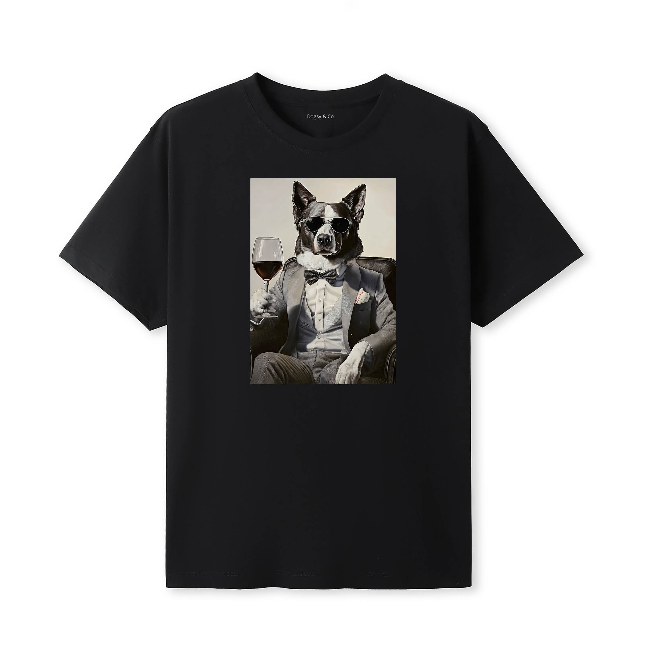 Border Collie distinguished gentleman dog t-shirt - black
