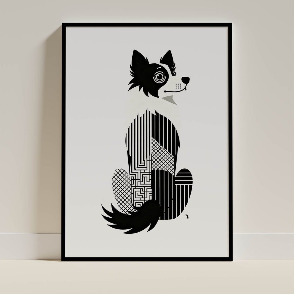 Border Collie Geometric Line Art mockup