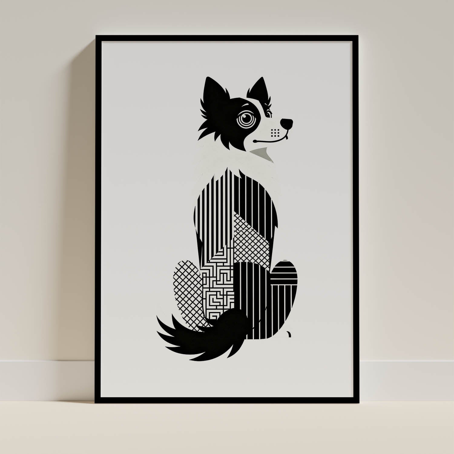Border Collie Geometric Line Art mockup