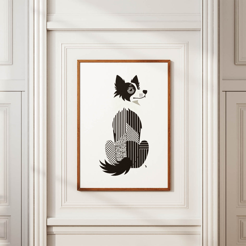Border Collie Geometric Line Art mockup