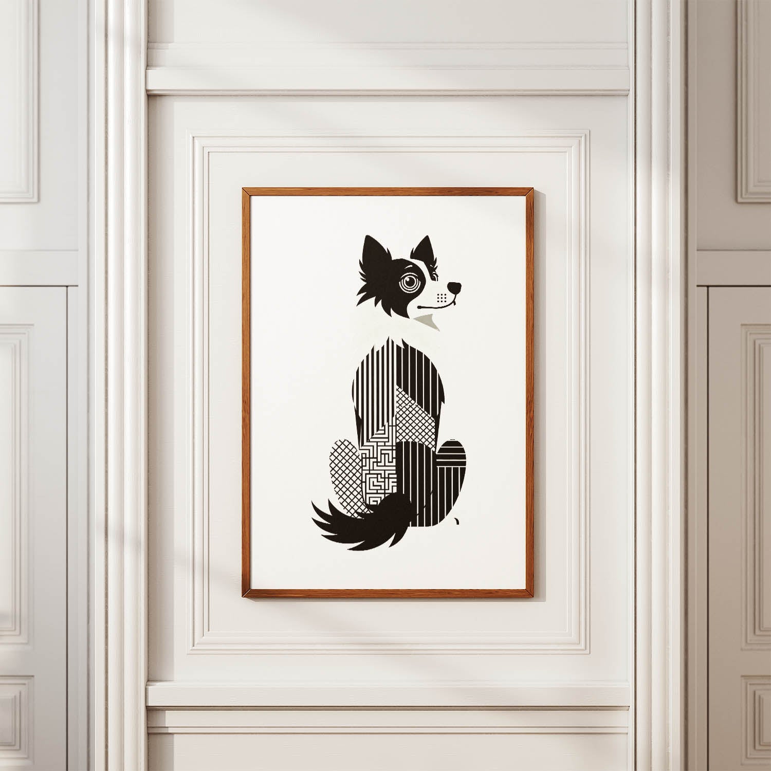 Border Collie Geometric Line Art mockup