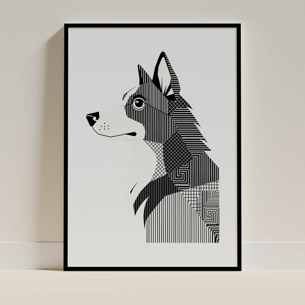Border Collie Geometric Line Art mockup