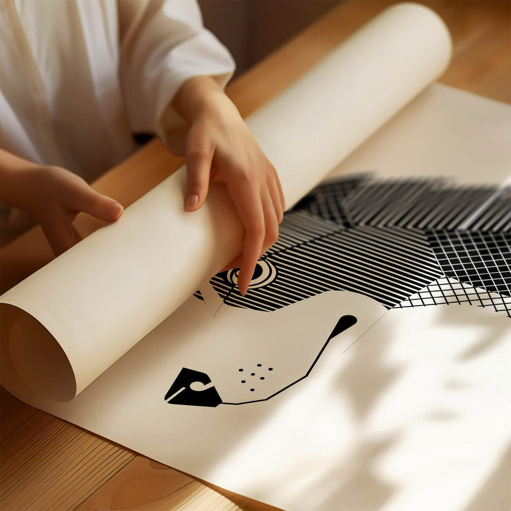 Border Collie Geometric Line Art mockup
