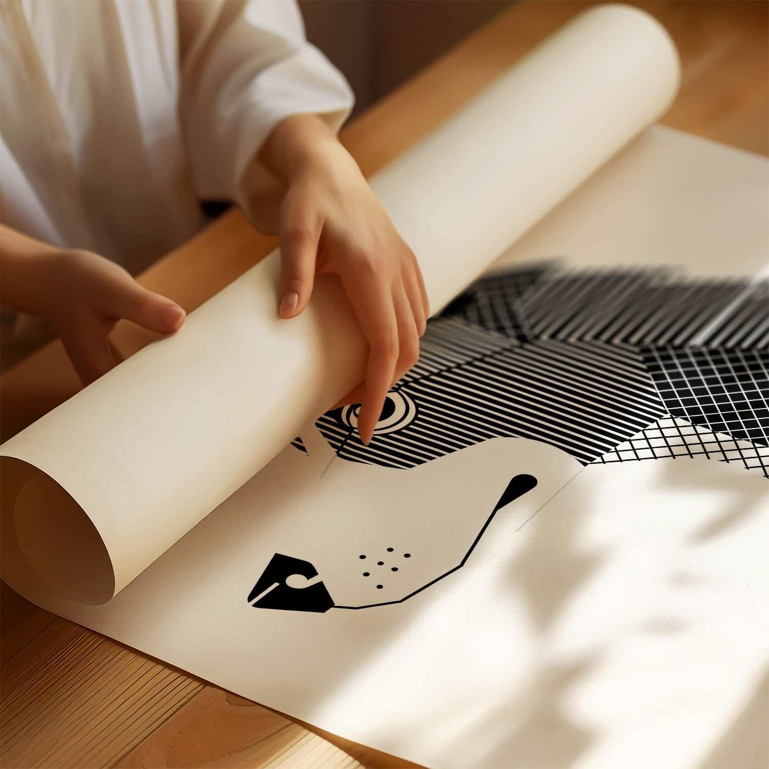 Border Collie Geometric Line Art mockup