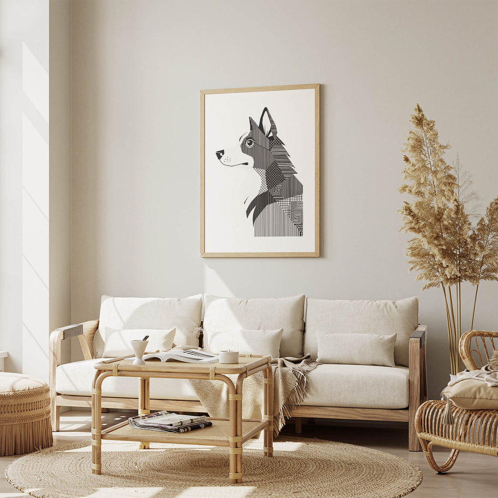 Border Collie Geometric Line Art mockup