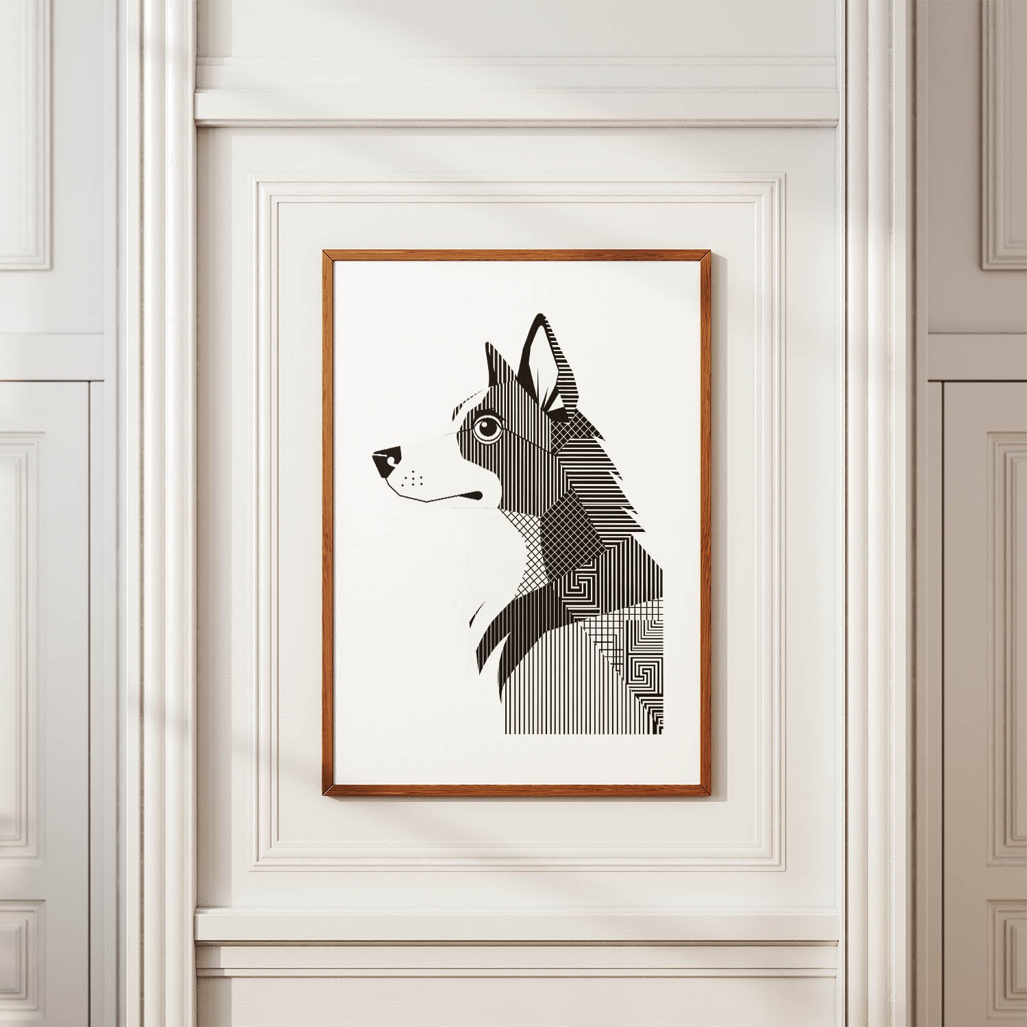 Border Collie Geometric Line Art mockup