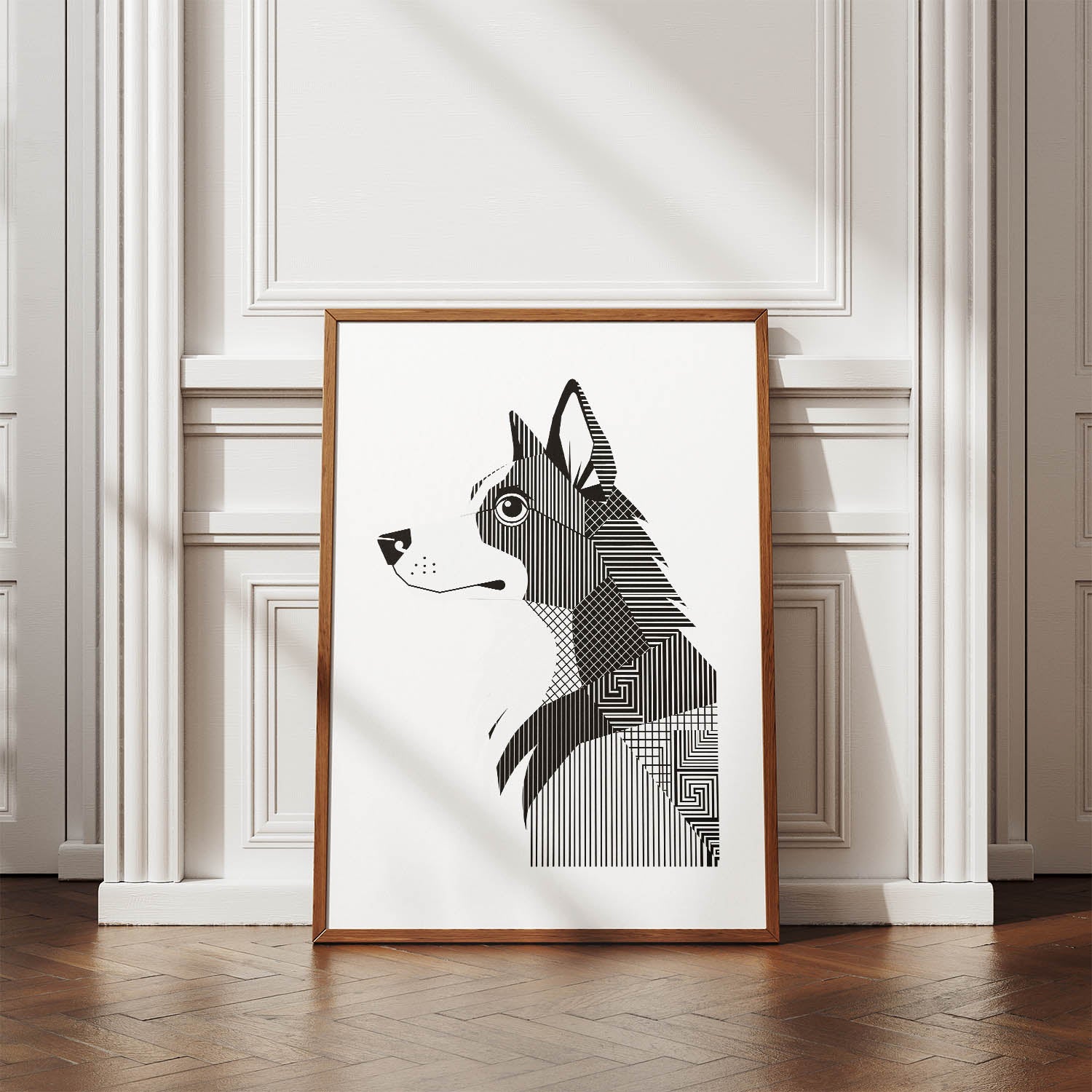 Border Collie Geometric Line Art mockup