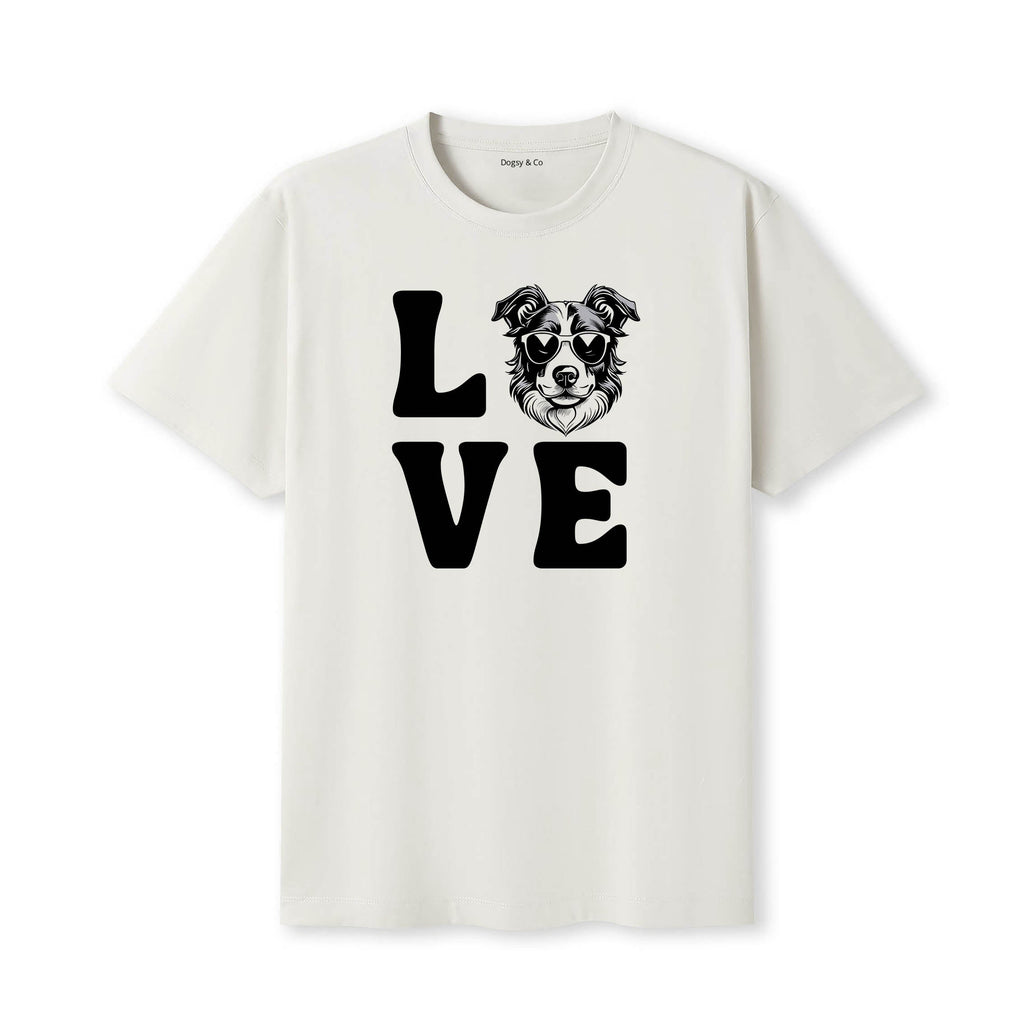 Border Collie LOVE DOGS Tshirt - Natural