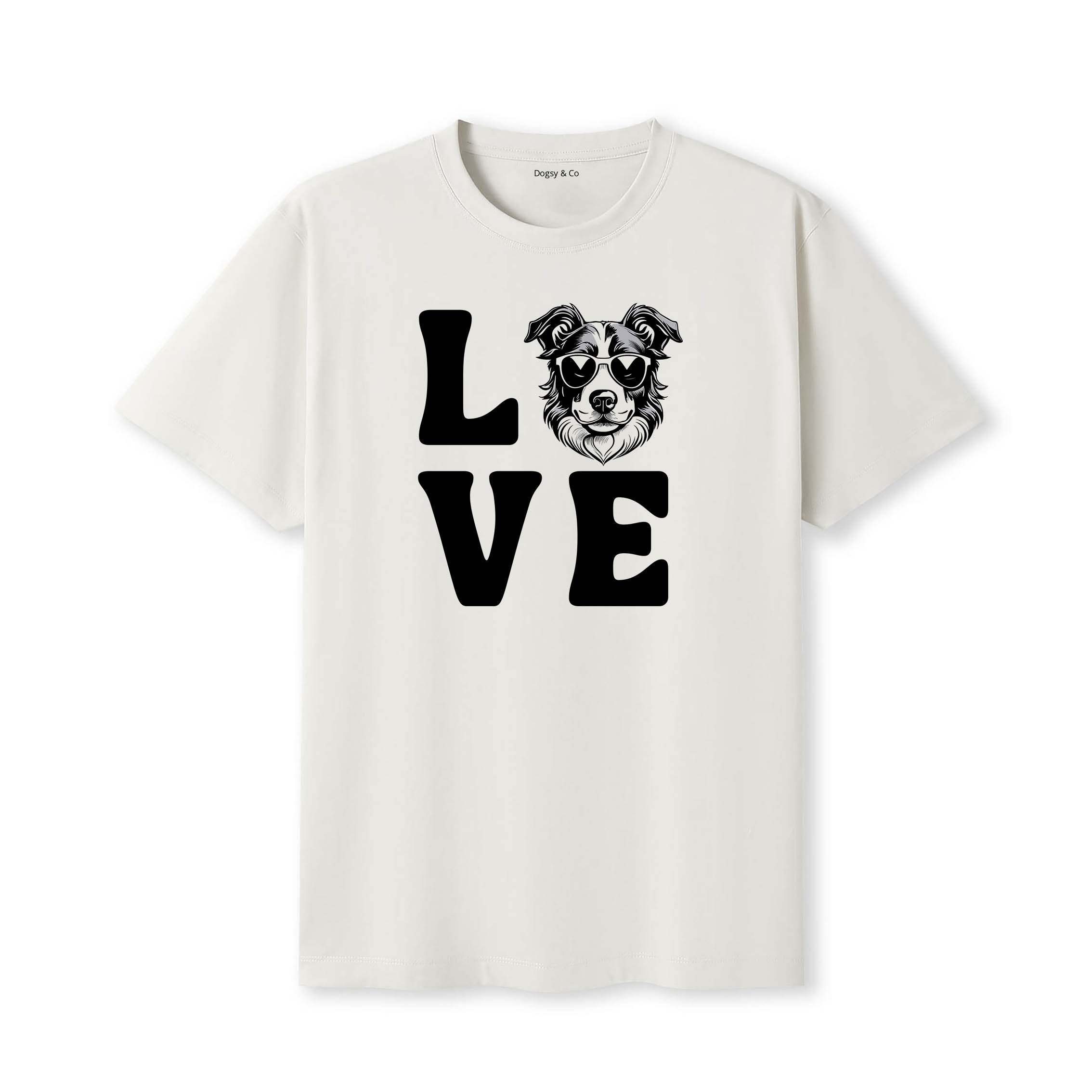 Border Collie LOVE DOGS Tshirt - Natural
