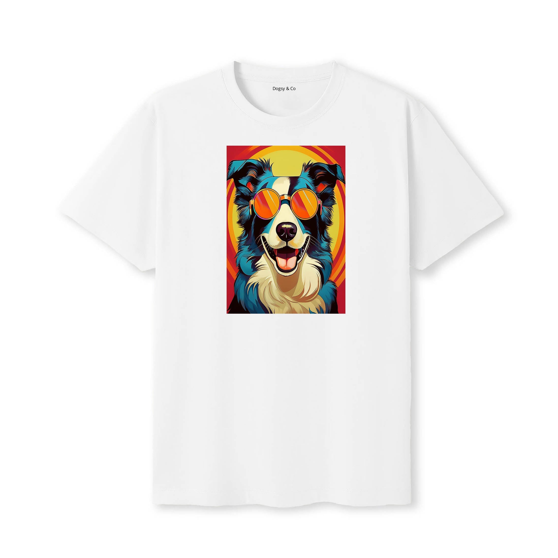 Border Collie Sunnies Dog T-Shirt White