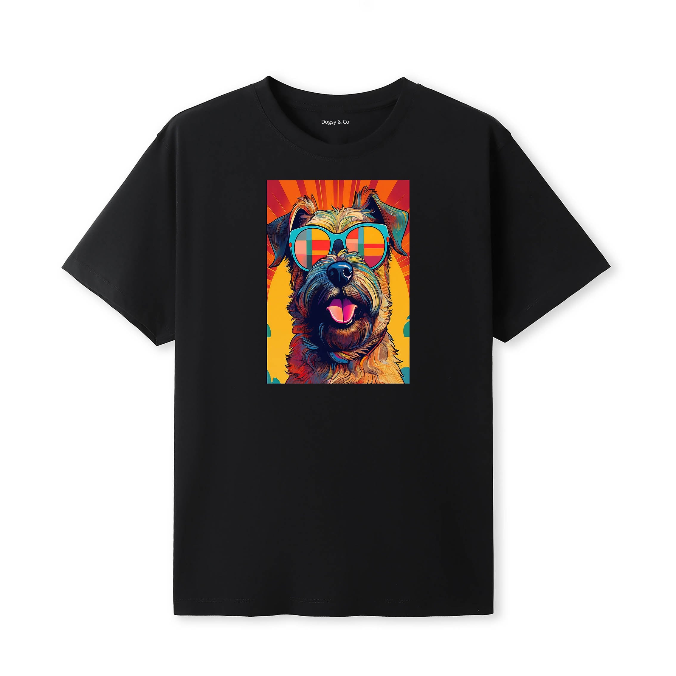 Border Terrier Sunnies Dog T-Shirt V3 Black
