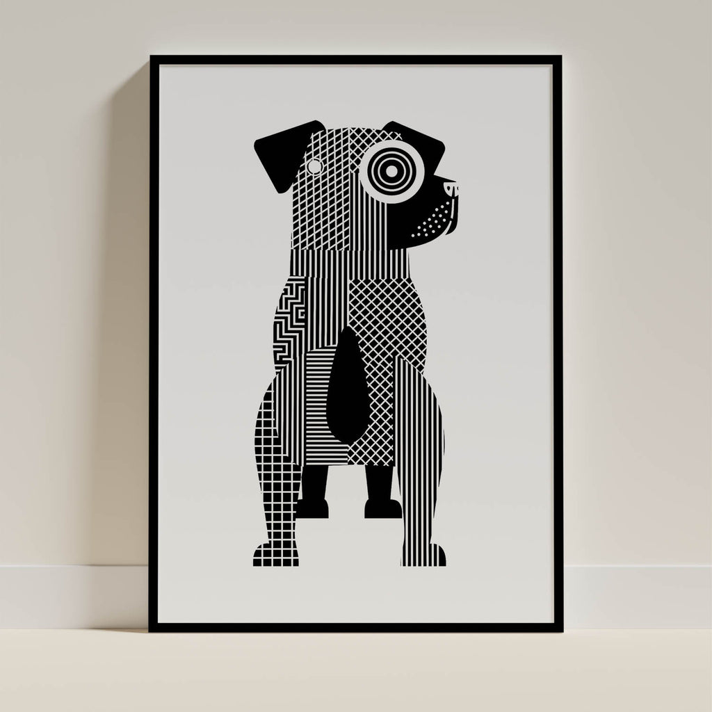 Border Terrier Geometric Line Art mockup