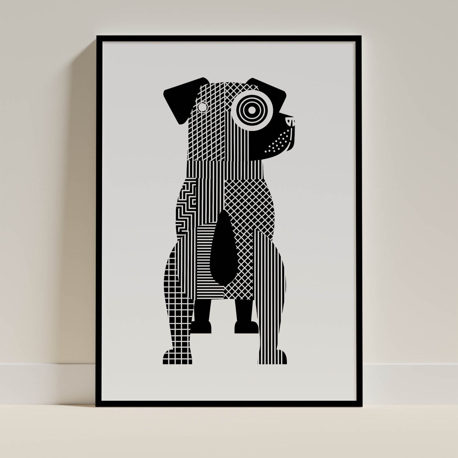 Border Terrier Geometric Line Art mockup