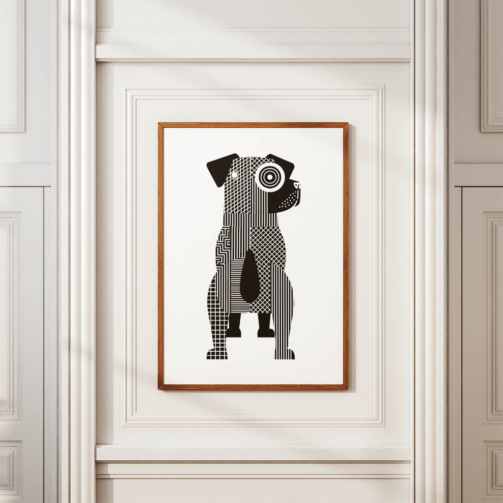 Border Terrier Geometric Line Art mockup
