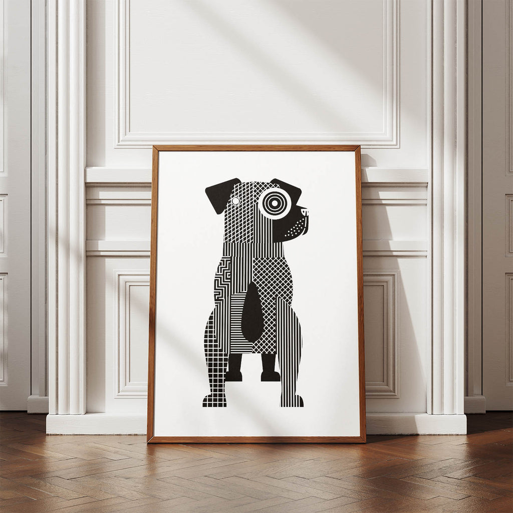 Border Terrier Geometric Line Art mockup