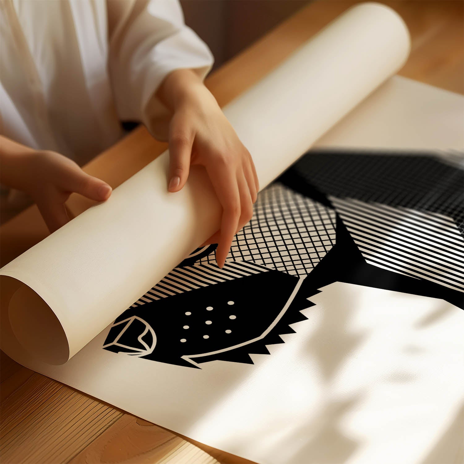 Border Terrier Geometric Line Art mockup