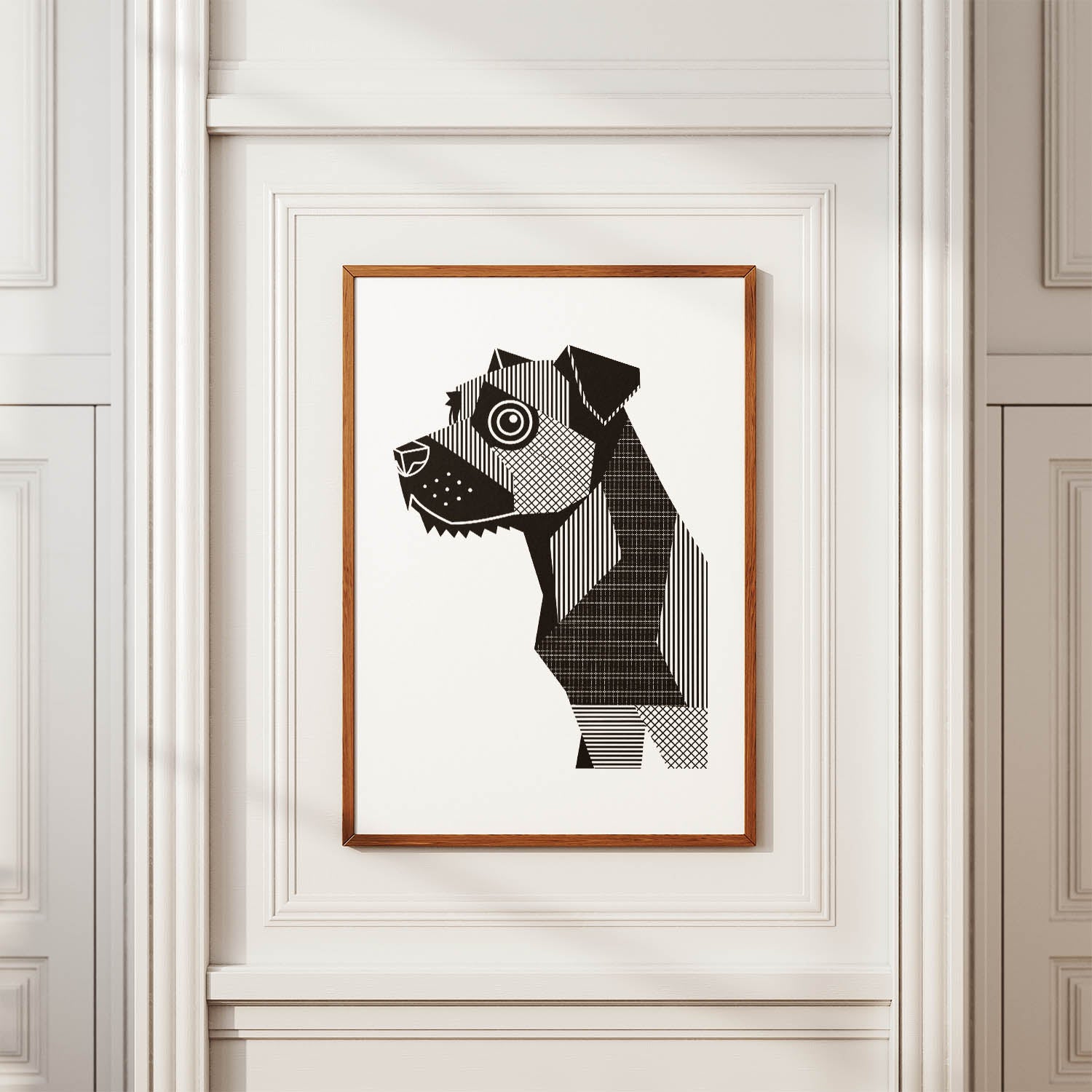 Border Terrier Geometric Line Art mockup