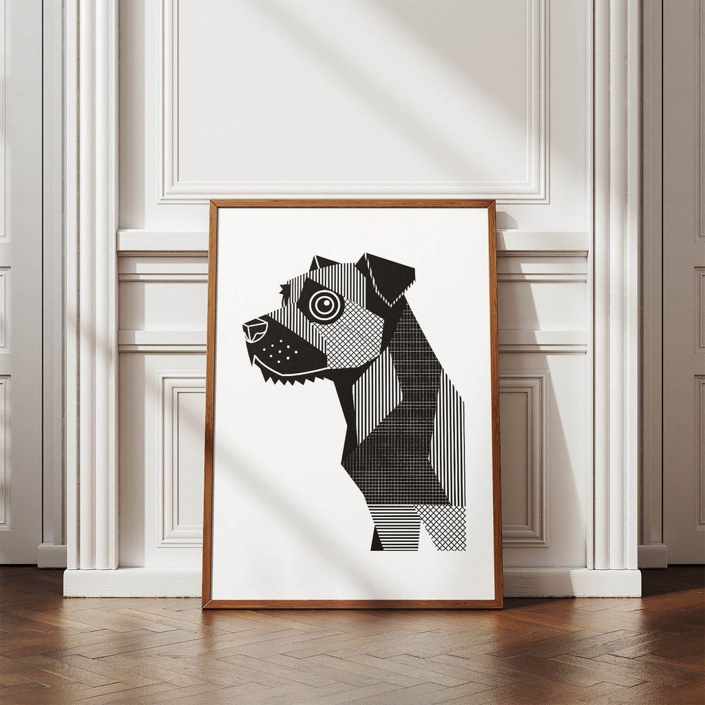 Border Terrier Geometric Line Art mockup