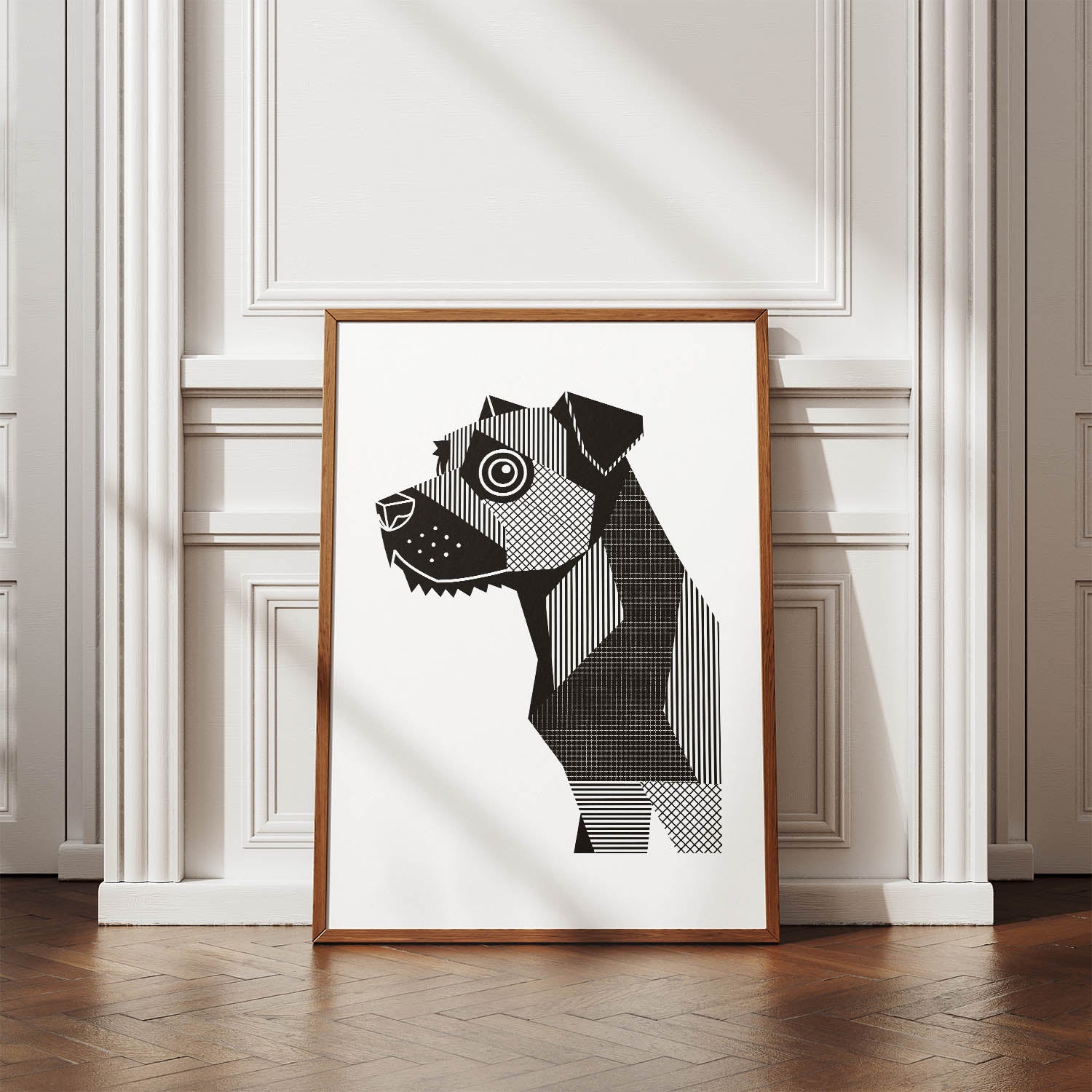 Border Terrier Geometric Line Art mockup