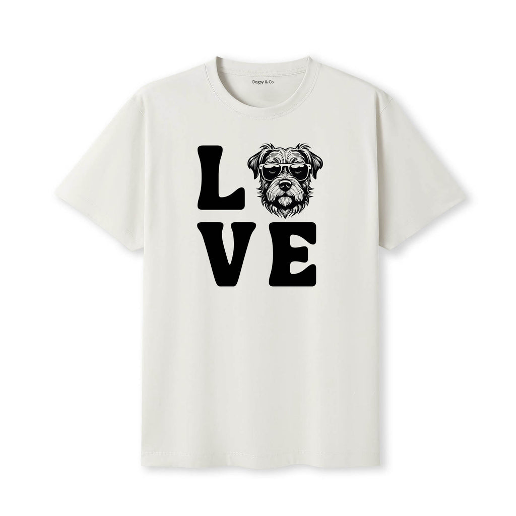 Border Terrier LOVE DOGS Tshirt - Natural