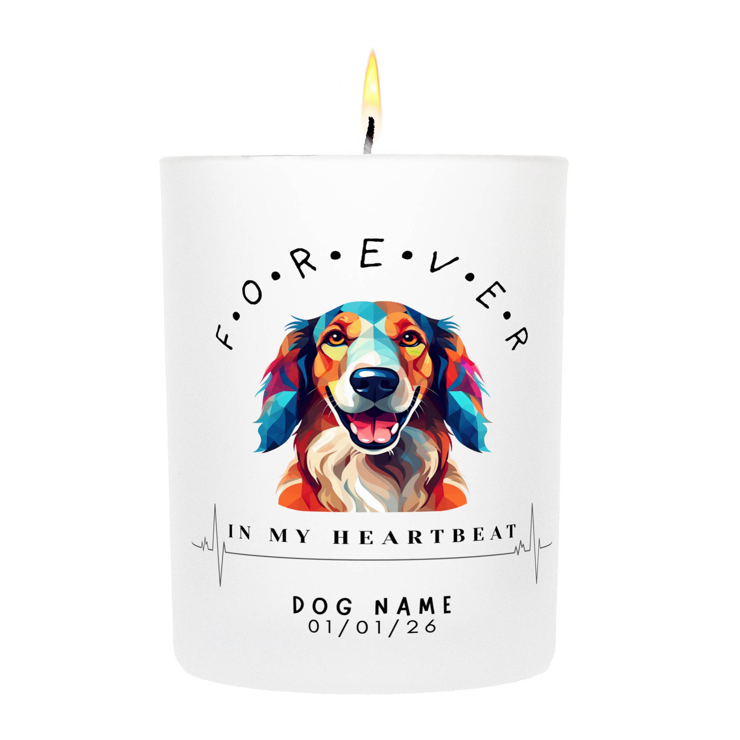Borzoi – Forever in My Heartbeat Custom Candle